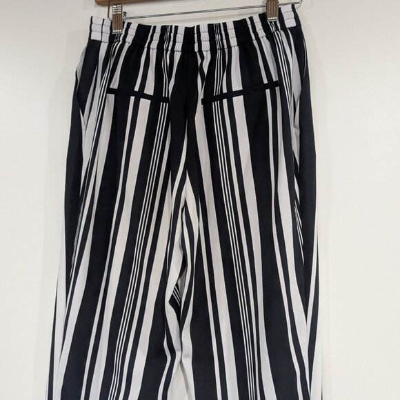 Zara Vertical Striped Elastic Waist Pants Black White Size Small - Picture 5 of 5